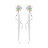 Pendientes colgantes de borla con racimo de flores de circón geométrico irregular únicos, nicho de lujo ligero, elegantes, sofisticados y versátiles