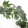 Amazon Hoja Verde Hoja Redonda Eucalipto Hoja de Sauce Enredadera Hiedra Flor Decorativa Transfronterizo Comercio Exterior Flor Artificial