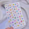 Adesivos de unha luminosos, adesivos de unha fluorescentes fofos populares, decorações de unha de cabeça de gato sonhadoras, unhas vestíveis