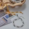 Jieding Pulseira Cubana de Aço Inoxidável Europeia e Americana Pulseira de Luxo Leve Sensação de Alto Padrão Titânio Sem Cor Aço Joias Femininas Nicho Transfronteiriço