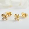 Pendientes de circonita con diseño de nicho simple, pequeños y elegantes, chapados en oro y cobre, de aguja de plata 925, para niña.
