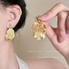 Pendientes de aro liso exagerados europeos y americanos de aguja de plata S925 para mujer, pendientes de alta gama que adelgazan el rostro redondo, pendientes de moda con personalidad que combinan con todo