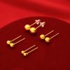 Cuentas para pendientes chapadas en oro de latón Arena dorada de Vietnam Cuentas redondas Superficie lisa Mate Huecas Pendientes Joyería de moda para mujer Venta al por mayor