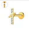 Zeming Original Douyin Más Vendidos F136 Aleación de Titanio y Circonio Aretes de Tachuela Diseño de Nicho Perforación de Lóbulo de la Oreja Tachuelas para Cartílago de la Oreja Estilo Europeo Americano
