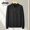 JEEP SPIRIT outono e inverno 2024 suéter masculino de meio zíper confortável respirável quente bloqueio de temperatura moda casual