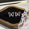 Exquisitos Pendientes de Mariposa de Cristal de Zirconia S925 Diseño de Nicho Sentido de Lujo Pendientes de Gama Alta Venta al por Mayor Mujeres