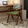 Mesa de jantar e cadeiras vintage estilo francês, cadeiras de jantar imitação de madeira maciça, cadeiras de rotim Chandigarh para uso doméstico, bancos com encosto estofado macio de meados do século