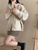 Coreano Simples e Versátil Jaqueta Suéter Com Capuz Para As Mulheres Outono E Inverno Novo Casual Solto Estilo Preguiçoso Zíper Cardigan De Malha