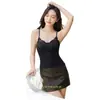 Camisola Floral de Encaje Francés para Mujer, Tallado 3D, Larga, Copa Suave con Relleno Integrado, Se Puede Usar por Fuera o como Ropa Interior, 6878