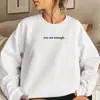 Plataforma Independente de E-commerce Transfronteiriço Moletom Clássico Feminino com Gola Redonda e Forro de Lã com Estampa de Slogan, Moletom Feminino da Moda em Estoque