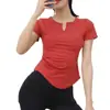 Camiseta Deportiva de Verano para Mujer, Ropa de Fitness Transpirable de Secado Rápido, Ropa Casual Diaria para Correr, Yoga, Bádminton, Tenis de Manga Corta