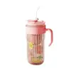 Copo de Beber Duplo, Alto Valor Estético, Copo Separado, Copo de Presente com Infusor de Chá, Copo com Canudo para Beber Limão Diretamente, Copo para Suco, Copo com Alça de Canudo