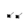 Aretes de Trébol de Cuatro Hojas para Mujer, Plata S999 Diseño Nicho, Ganchos para Orejas Perforadas Frescos y Dulces, No es Necesario Quitarse los Aretes al Dormir