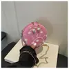 Bolso de mano de mujer de estilo coreano con perlas, diseño bordado simple chic transfronterizo, encaje de moda, bolso redondo de hombro elegante