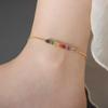 Pulsera Ajustable de Diamante Ovalado de Zirconia Chapada en Oro Real de Lujo Ligero Pulsera de Moda de Alto Sentido Pulsera Comodín para el Día a Día