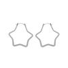 Pendientes de acero inoxidable de cinco estrellas Pendientes de aro grandes de cinco puntas estilo europeo y americano Pendientes de aro clásicos versátiles Joyería al por mayor