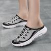 Novo 2024 Moda Sapatos Femininos Meio-dedo Calçados Casuais de Malha Voadora para Uso Externo Pernas Respiráveis Sapatos Femininos Preguiçosos