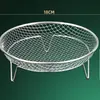 Rejilla de acero inoxidable específicamente diseñada para freidoras de aire, con un diseño elevado con patas, fabricada con material resistente a altas temperaturas y adecuada para freír, asar y hornear - una herramienta versátil para múltiples necesidades de cocción