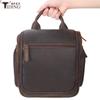 Bolso de Cosméticos de Cuero de Vaca de Primera Capa de Moda, Bolsa de Almacenamiento de Artículos de Tocador Portátil de Gran Capacidad, Bolsa de Almacenamiento de Cosméticos de Viaje Resistente al Desgaste de Cuero Genuino