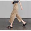 Calça Cropped Estilo Foice Fina para Mulheres, Calça Casual, Novo Estilo Verão 2026, Calça de Perna Larga Estreita, Calça Feminina Slim de Cintura Alta, Rosa