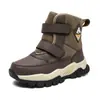 Colección de invierno 2026 transfronteriza: Zapatos de algodón para niños, forrados de felpa, cálidos, de media pantorrilla, con diseño antideslizante, adecuados para condiciones de nieve y con suela gruesa para mayor calidez.