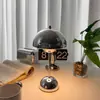 Lámpara de Mesa Decorativa de Plata Galvanizada Transfronteriza, Forma de Hongo, Capullo de Flor, Recargable, Táctil, Estilo Nórdico, para Hogar, Dormitorio, Mesita de Noche, Estudio
