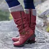 Botas de Caballero de Estilo Nuevo Europeo y Americano Transfronterizas para Mujer Otoño e Invierno Estación Independiente Wish Amazon Botas para Mujer de Caña Alta Tallas Grandes