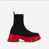 Zapatos tipo calcetín para pareja para mujer, Botines cortos de punto casuales para otoño e invierno, Zapatos de talla grande para mujer 35-4243