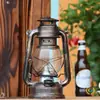 Lámpara de queroseno retro de la vieja escuela, Lámpara de camping portátil para exteriores, Lámpara de camping de metal, Linterna de vidrio, Decoración creativa para el hogar