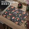 Tapete de Piso de Terra de Diatomáceas Estilo Retro Americano para Bancadas de Cozinha, Antiderrapante, Absorvente de Água, Resistente à Sujeira, Isolante Térmico, Tapete Drenante para Louças e Talheres