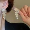 Aretes de aguja de plata de metal plateado simple, aretes de moda comodín, aretes de viento frío de nicho con temperamento de alta gama, venta al por mayor