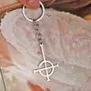Moda europea y americana nuevo llavero de coche personalizado con forma de fantasma de metal tridimensional y forma de cruz de fantasma colgante de regalo