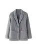 ZA comercio exterior transfronterizo en stock estilo europeo y americano marca Z 2026 nuevo blazer de lana con solapa de moda para mujer