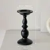 Candelabro Columna Romana Negro Retro Adorno de Hierro Forjado Difusor de Aroma a Vela Pedestal Decoración de Atmósfera Mesa de Comedor Hogar Francés