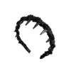 Diadema Negra de Corona Alta Dentada para Mujer 2025 Nuevo Estilo para Uso Diario Pasador Goma para el Cabello Accesorios para el Cabello para Lavarse la Cara