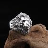 Anillo de Dedo Índice para Hombre Dominante León Retro Anillo Animal Constelación Leo Ancho Plata Tailandesa Venta al por Mayor de Fábrica