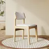 Cadeira de Jantar Nórdica de Madeira Maciça com Encosto Macio, Conjunto de Mesa e Cadeiras, Uso Doméstico Moderno, Simples para Sala de Jantar e Sala de Estar, Cadeira de Lazer