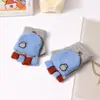 Guantes de dedo medio para niños otoño e invierno niños medio dedo cálidos lindos estudiantes de primaria escritura guantes de punto de doble propósito al por mayor