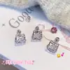 Brincos Parafusos Vazados Estéreo Gato KT Zircônia Flash Luxo Leve Super Brilhantes Gato Aço Titânio para Mulheres