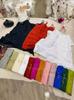 Camisola de ramio de color liso para mujer, corta, holgada, combinable, estilo artístico, retro, moderna, de verano 2024