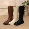 Botas de Invierno y Otoño para Niñas estilo Martin's, Color Sólido, Botas para Niños Tallas Medianas y Grandes, Zapatos de Pasarela, Botas Altas de Goma Antideslizante de Suela Gruesa para Niños