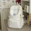 Nova mochila estilo soft girl, alto apelo estético, bolsa escolar de grande capacidade para meninas do ensino fundamental e médio, mochila xadrez e de bolinhas da moda