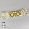 Cinto Elástico de Pérola Doce Elegante Moda Decoração Elástica Saia Versátil Cobertura de Cintura Larga de Diamante para Mulheres Europeias e Americanas