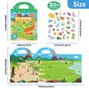 Adesivos de Gelatina Portáteis Transfronteiriços Livro Silencioso Reutilizável Cena DIY Divertida Brinquedos Educacionais Divertidos para Aprendizagem Infantil