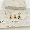 Cobre Chapado en Oro de 18 Quilates Nicho Exquisito Zircón de Colores Irregulares Colgante de Gota de Agua Materiales para Pulsera Collar DIY Accesorios de Joyería