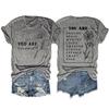 Amazon ebay Casual Elegante Popular Mujeres Eres Suficiente Valiente Camiseta de Manga Corta con Cuello Redondo