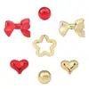 Cuentas Redondas Galvanizadas Acrílicas UV Corazón de Melocotón Cuentas de Lazo Material para Manualidades DIY de Cuentas Collar Joyería Cuentas Sueltas