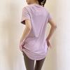Nueva blusa de yoga de alta gama para mujer, holgada, de manga corta, de secado rápido, para fitness, correr, deportiva, larga, para primavera y verano.