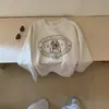 Sudadera de Cuello Redondo para Mujer Estilo Coreano Principios de Otoño 2025 Nuevo Diseño de Nicho Top Estampado de Manga Larga