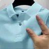 Camisa Polo Masculina 2024 com Gola Reversível e Manga Curta, Mais Vendida Transfronteiriça, Camiseta Casual Elegante para Negócios, Camisa Polo Casual Versátil